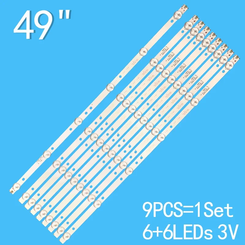 

LED Strip For DEXP F49B7000T K490WD7 A1 4708-K49WD7-A1213K11 49"TV 49UF6031/T3 9PFF5455 49PFF5250 TH-49C520C TH-49CX780C