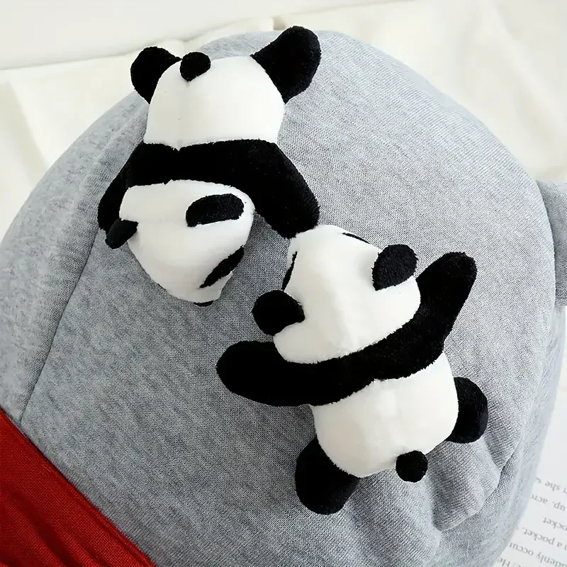 Cute Panda Doll Brooch Little Cartoon Plush Pins Home Ornament Bag Clothing Decor Accessories Creative Kawaii Resting Panda Toys