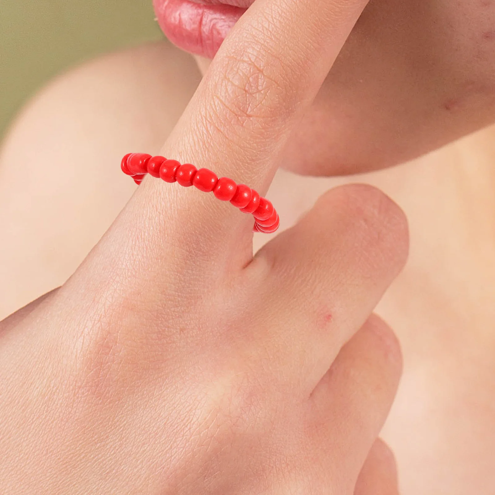 

21pcs Colorful Rice Bead Rings Mixed Beads Ladies Accessories Creative Design Comfortable Wear Banquets Jewelry