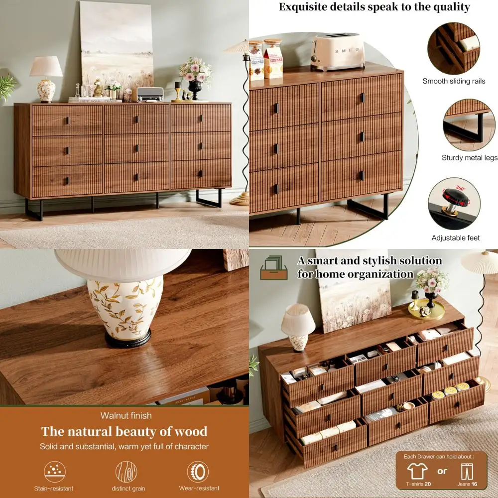 

Contemporary 9-Drawer Storage Cabinet for Efficient Clothing Organization in Living Spaces and Hallways