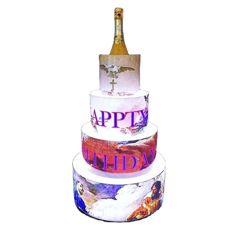 

Прямая продажа с фабрики, светодиодный дисплей для торта «С Днем Рождения», вечеринка в ночном клубе, VIP-презентер в упаковке для бутылок