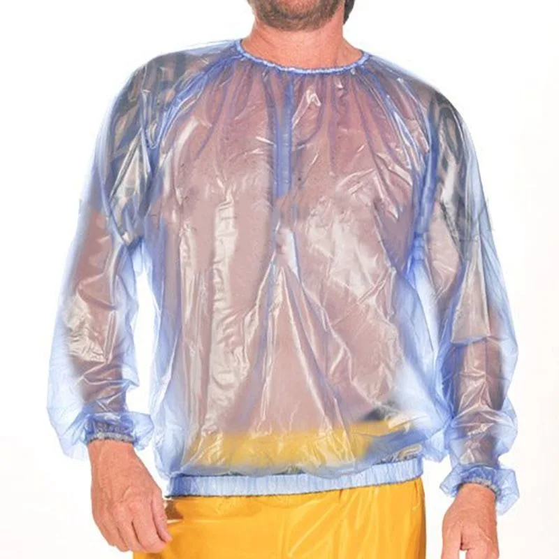 

Мужской пластиковый водонепроницаемый ветрозащитный прозрачный плащ из ПВХ с круглым вырезом, утепленный
