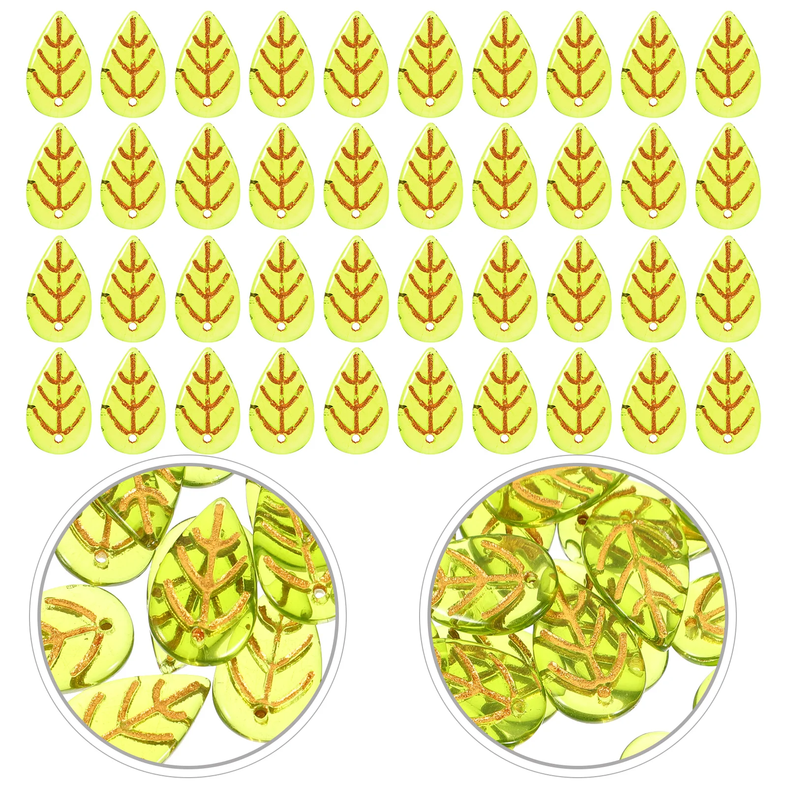 

100 шт., ювелирные изделия в виде листьев, изысканные стеклянные подвески в виде листьев для DIY браслета, ожерелья, серьги, принадлежности для рукоделия