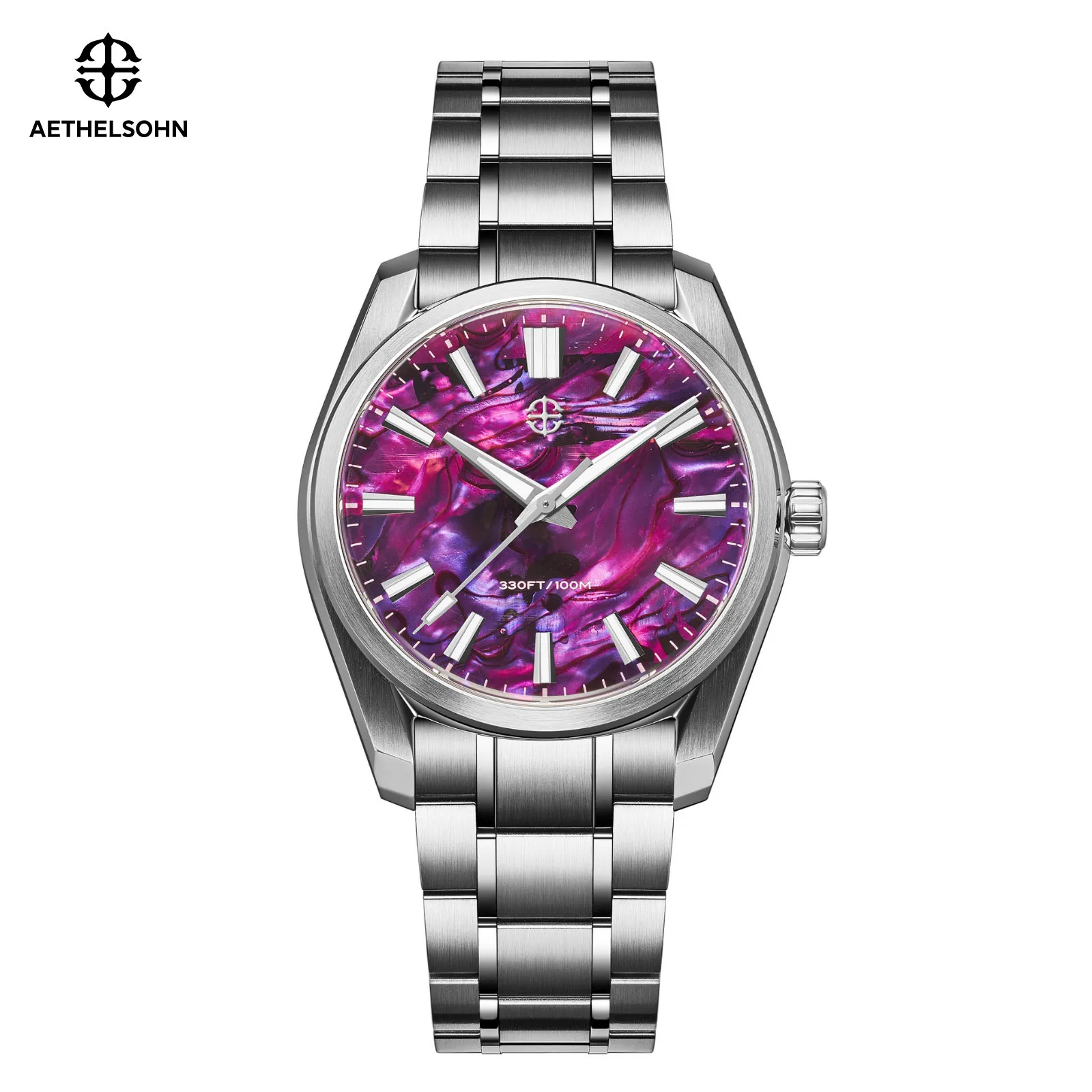 AETHELSOHN Terra Pearl Man Luxury Watch Quartz 38.5 Sapphire Crystal 316L Steel Watches Luminous Business Wristwatch Waterproof