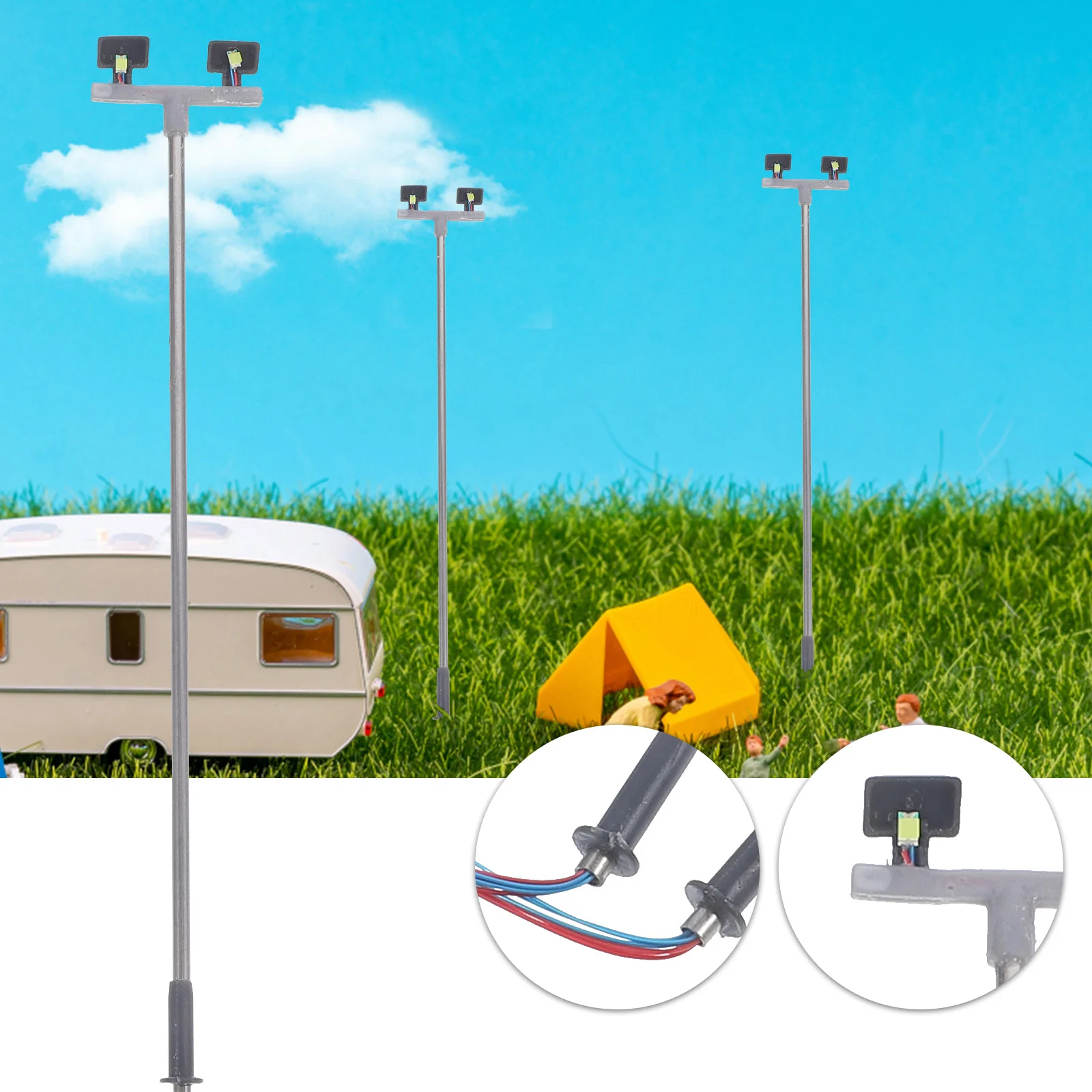 5 Pcs Street Light Model Lamp Models Mini for DIY Garden Miniature Park Metal Child Miniatures Ornament