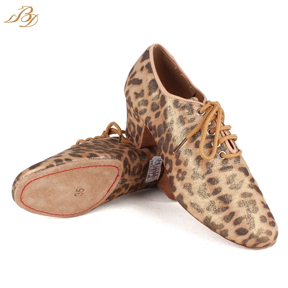 Party Ballroom Dancing Shoes for Adult Social Leopard Print Leopard Print Tango Salsa Dance Shoe Lady Brand Soft Sole New BDT1-B