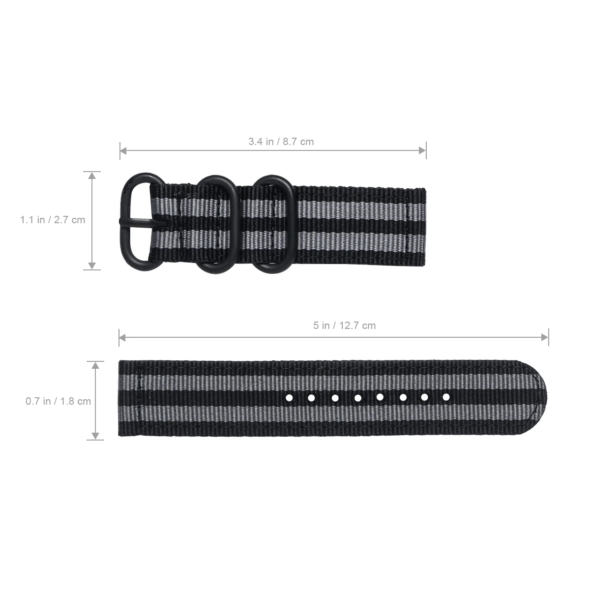 

20Mm Nylon Watch Strap Durable Seamless Webbing Smooth Skin-Friendly Wristband Replacement For Fitness