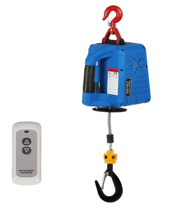 220V Mini Electric Hoist Lifting Tools wireless 500KG 110V Electric Winch Wire Rope Hoist Portable electric traction hoist