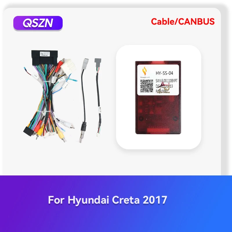 

QSZN автомобильный стерео аудио жгут проводов питания для Hyundai Creta 2017, радио Canbus Box, кабельный разъем, адаптер XP-XB-162 HY-SS-04