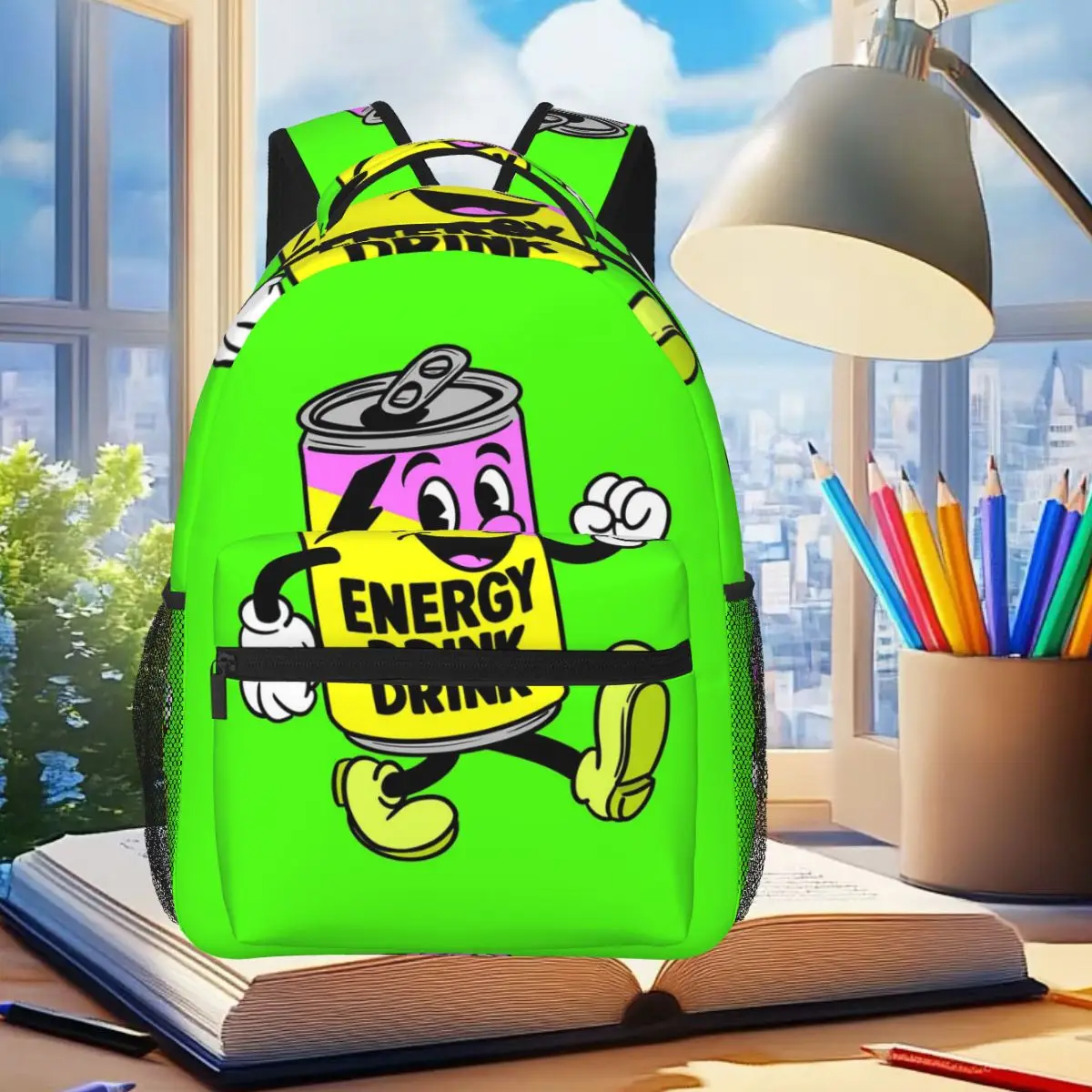 

Good Mood Energy Backpack Student Boys Girls BookBag Children School Bag Computer Shoulder Bags for Men Women