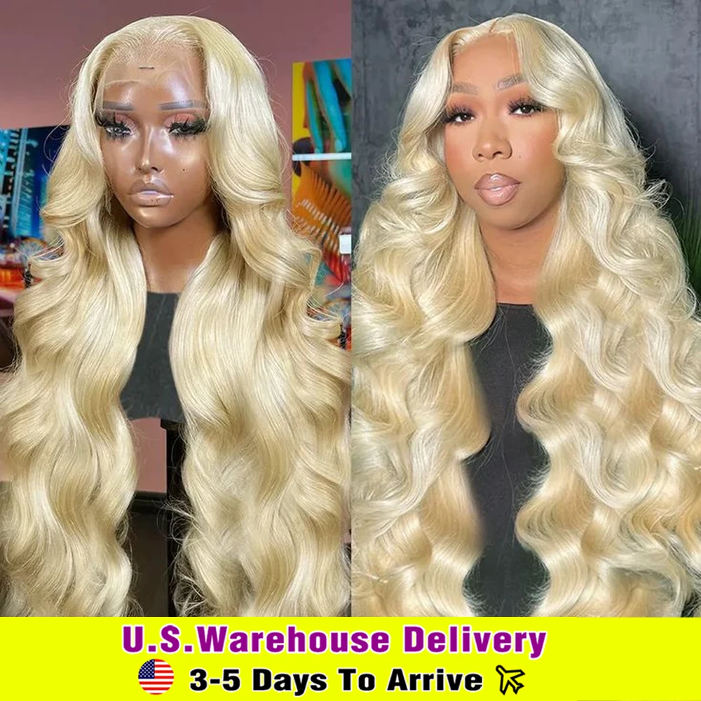 210% Density Body Wave Blonde Lace Front Wigs Human Hair #613 13x6 HD Lace Front Wig Human Hair Pre Plucked Wig For Black Women