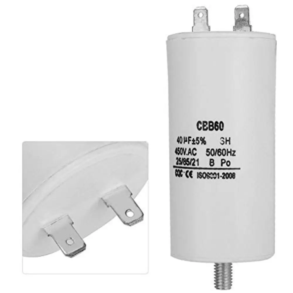 450V Water Pump Capacitor Durable 40uf Motor Start Capacitor CBB60 Washing Machine Capacitor