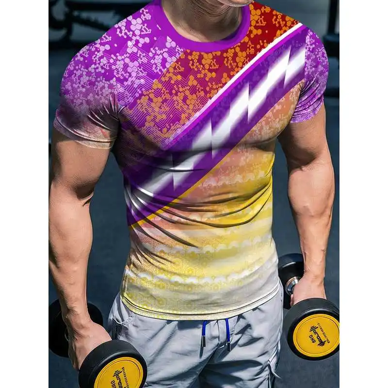 Men's quick-dry fitness short sleeve shirt High-elasticity slim-fit breathable muscle-shaping compression sports shirt