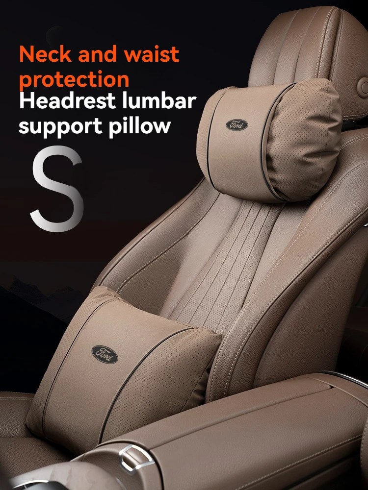 

Автомобильный замшевый подголовник, поддержка шеи, аксессуары для сидений для Ford Mustang Focus Ranger Explorer Fiesta Expedition Mondeo Escape Fusion