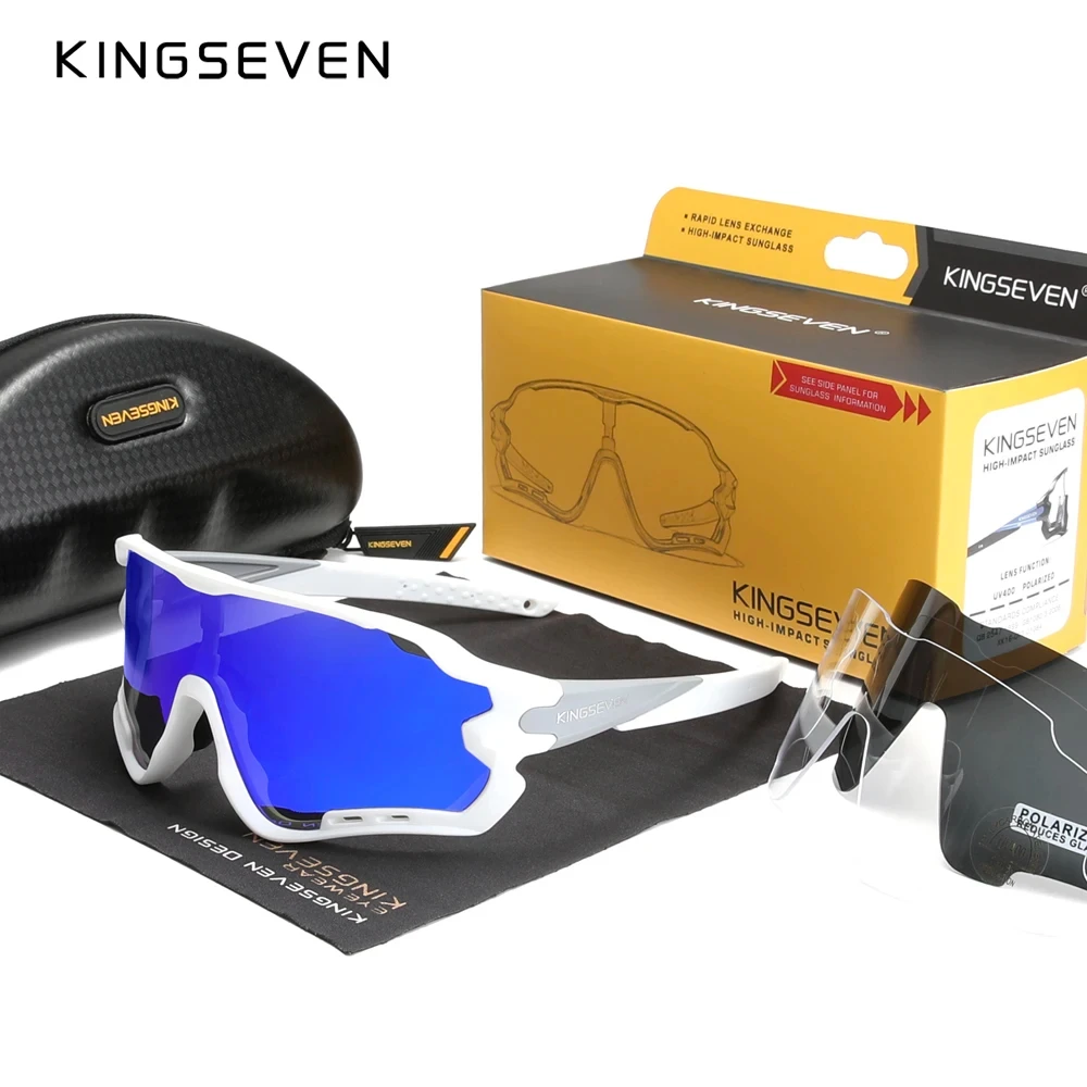 KINGSEVEN New Fashion Sunglasses Men Women Mirror UV400 Polarized Protect HD Lens TR90 Frame Glasses Riding Climbing Eyewear