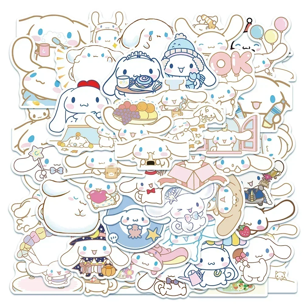 Kawaii Cinnamoroll Stickers Pack Cartoon Phone Case Waterproof Anime Stickers Cute Laptop Skin Kawaii Sanrio Stickers