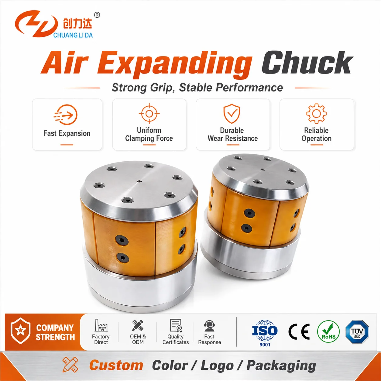 Mechanical Chuck 6-inch Side Push Chuck Paper Core Expansion Chuck for Line Spare Parts Hydraulic Rolling Mill Mill Stand
