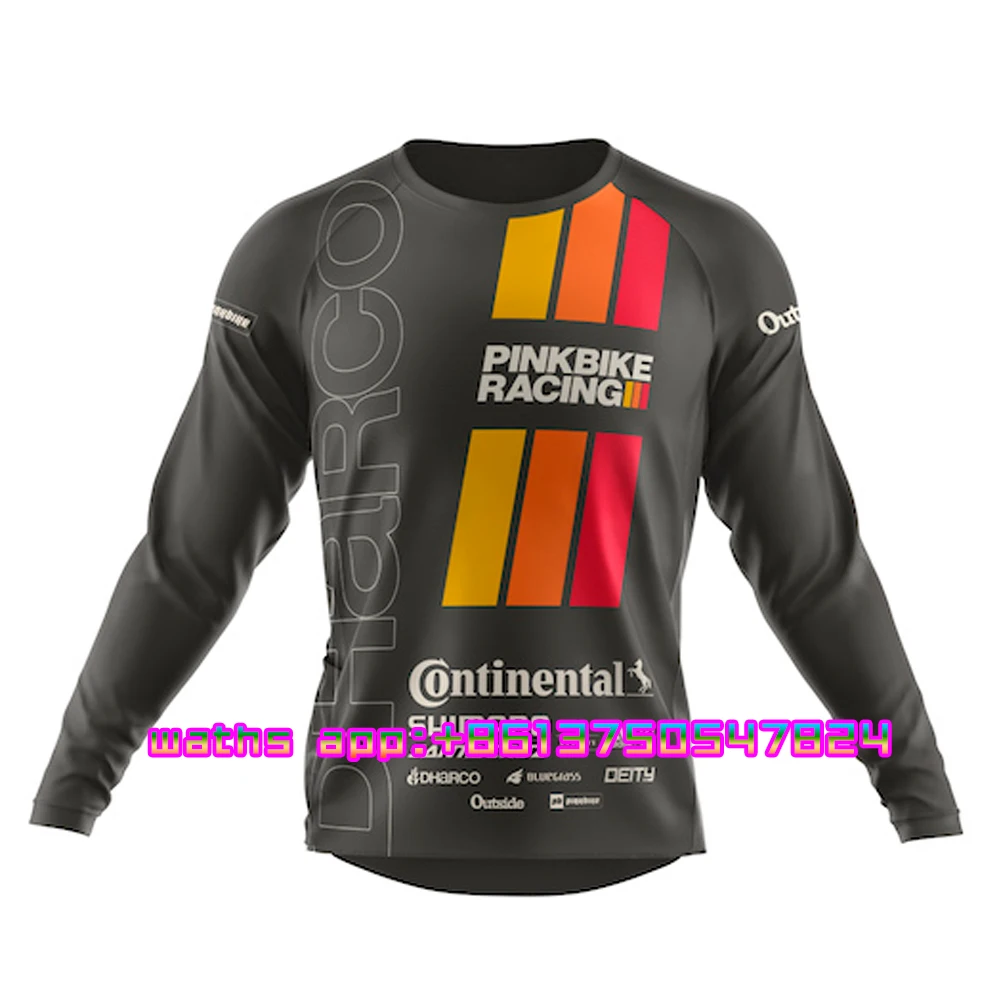 PINKBIKE Motocross Bmx Racing Jersey  Downhill Mountain Bike Jerseys Long sleeve Cycling Clothing Mtb Tops