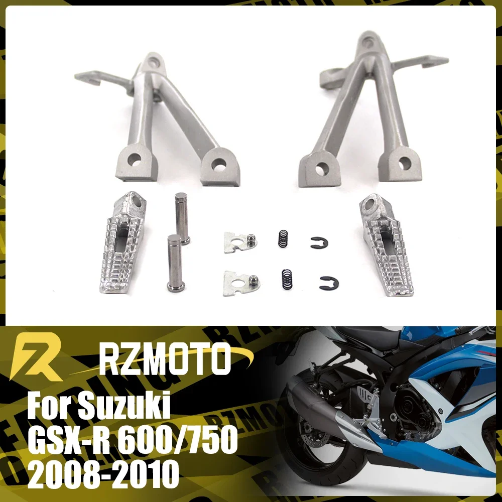 

Rear Foot Rests Pedal Accessories Parts For SUZUKI GSX-R600/750 2008-2010 Motorcycle Folding Bracket Assembly Kit Silver black
