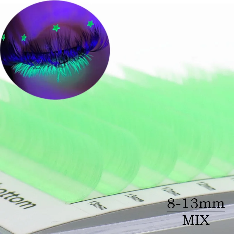 2022 New ColorNew Fluorescent Orange Single Grafted False Eyelashes Soft Natural 12 Rows of Large Capacity Luminous Eye Make up