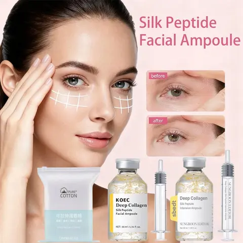 KOEC Silk Collagen Essence Serum Deep Collagen Intensive Revitalizing Essence Cream Peptide Firming Face Women Hydrating Care