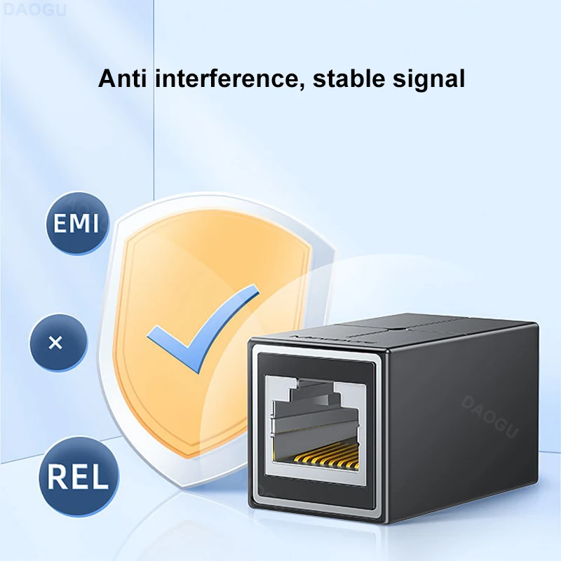 Conector de interfaz Cat 7 6 5 RJ45, adaptador de extensión de Cable Ethernet, convertidor extensor de Cable de red para Cable hembra a hembra