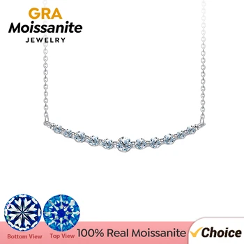 GRA 여성용 럭셔리 모이사나이트 다이아몬드 웨딩 스마일 목걸이, 리얼 925 스털링 실버 체인 도금, 18k 화이트 골드 고급 쥬얼리 Best5 GRA 여성용 럭셔리 모이사나이트 다이아몬드 웨딩 스마일 목걸이, 리얼 925 스털링 실버 체인 도금, 18k 화이트 골드 고급 쥬얼리 Best5