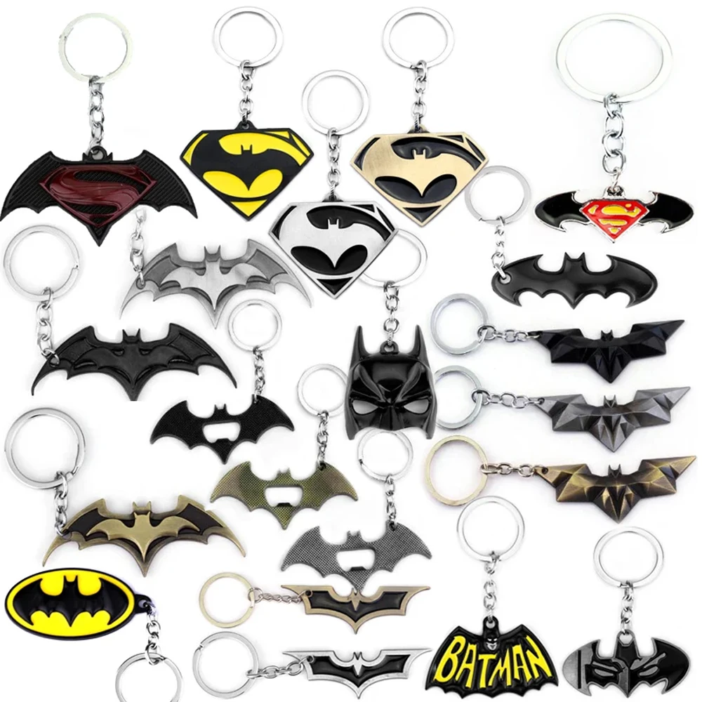 Bat Pendants Keychain Toy Superheroes Movie Jewelry Car Key Ring Bags Key Chains Gifts Souvenir