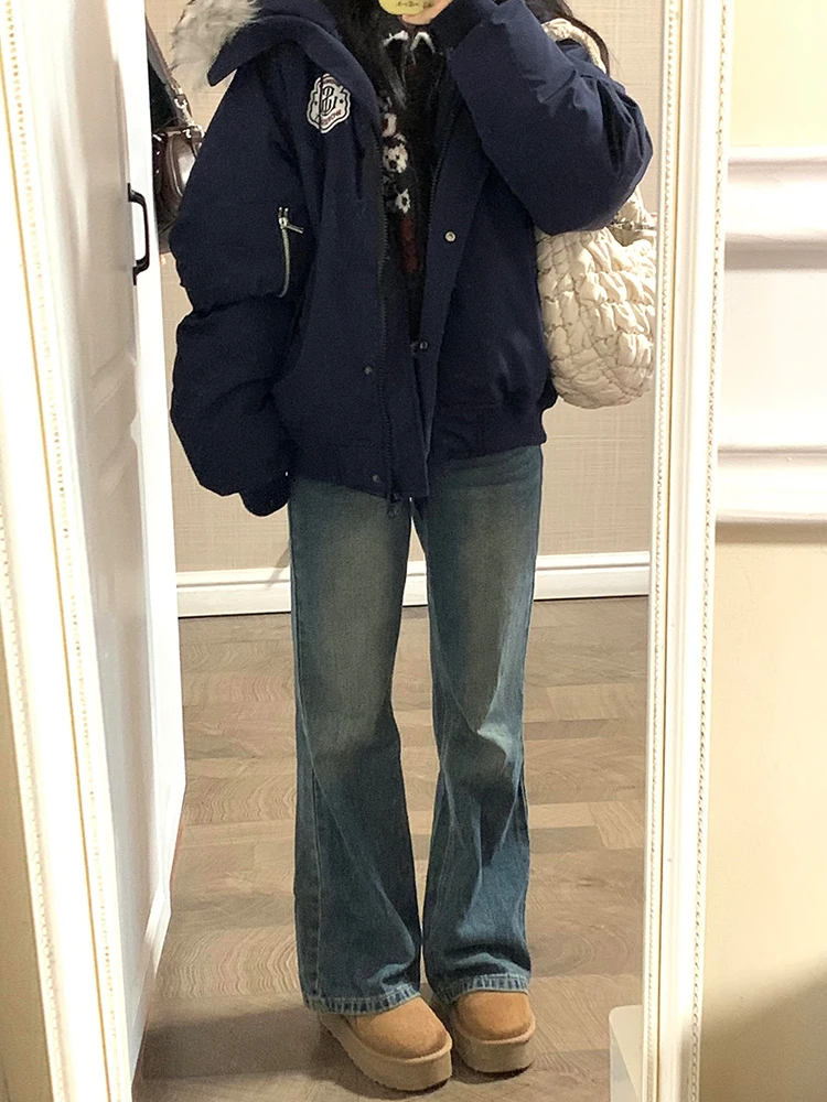 

Расклешенные джинсовые джинсы в стиле ретро, женские новые утягивающие брюки в стиле груша, большие размеры, брюки-копыта с высокой талией, повседневные всесезонные брюки