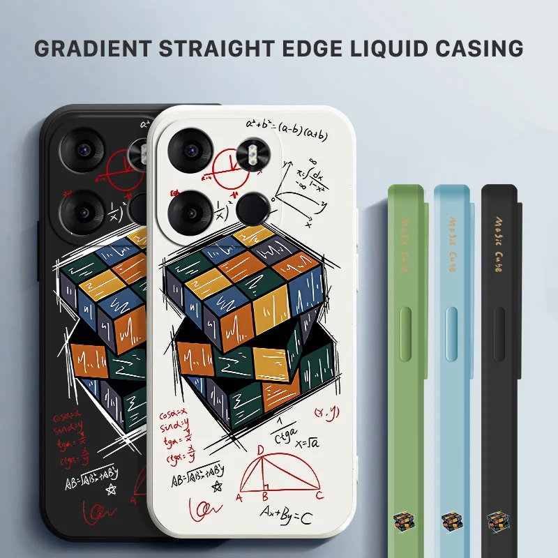 Casing Magic Cube Liquid Silicone Phone Soft Case for TECNO SPARK 9 9T CAMON 18 18T 19 Pro 5G / 19 NEO Protective Cover