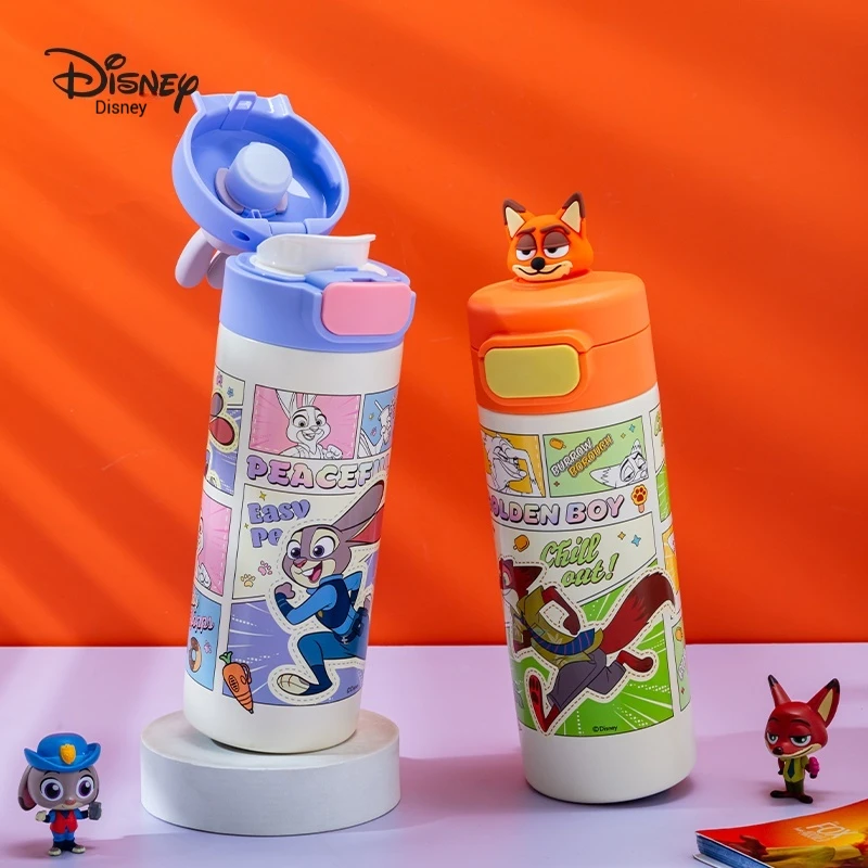 

Disney Children's Water Bottle Zootopia Children's Insulated Cup Girls' School Use Dual-Drink Cup Boys' Style Straw Cup