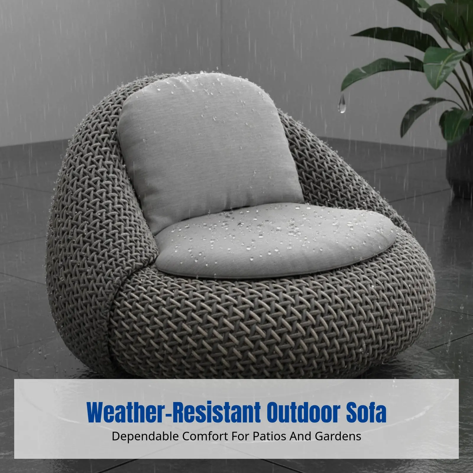 

Уличный комплект плетеной мебели из ротанга, алюминиевый каркас, всепогодный, для сада, патио, балкона, виллы