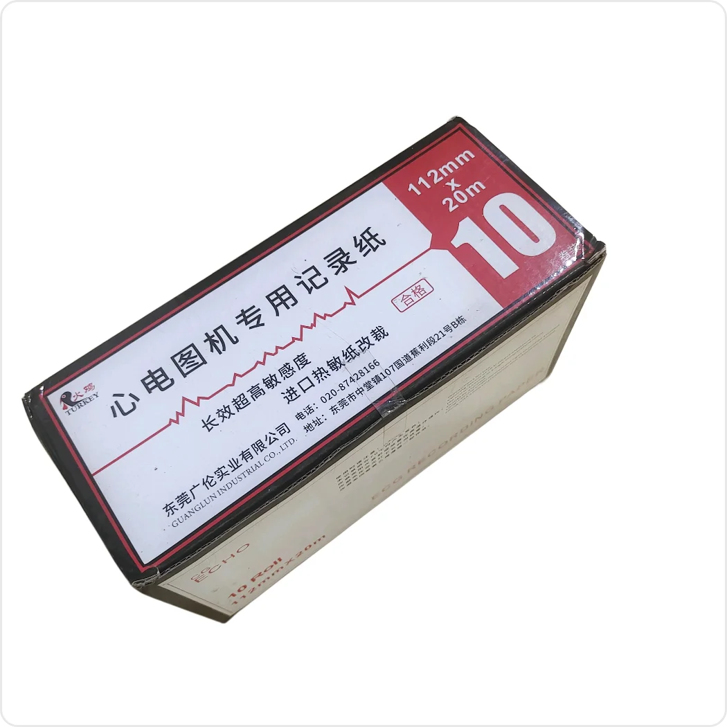 Makeasy 112 mm Elettrocardiogramma medico 6 derivazioni Carta da registrazione 60 g Carta da polpa 20 metri (10 rotoli)