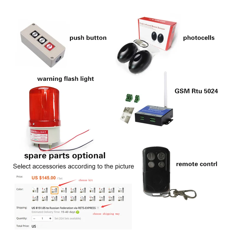 Imagem -04 - Balanço Automático Gate Motor System Dual Engine Porta Abridor Atuador do Motor Driver Mais Perto Terno Perfeito Gates Ac220v 110v Top