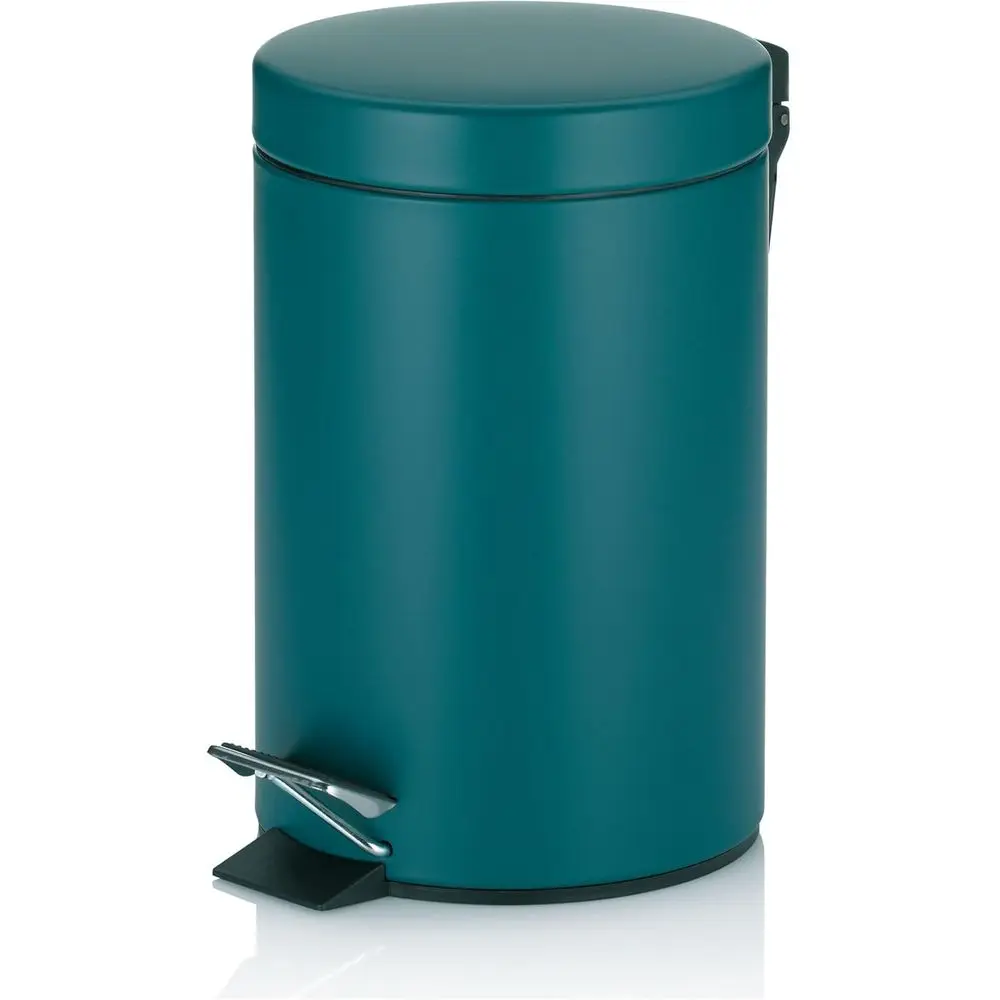 

Металлическое мусорное ведро для ванной комнаты с педалью, 3 л, с внутренним контейнером и ручкой для переноски, цвет бирюзовый