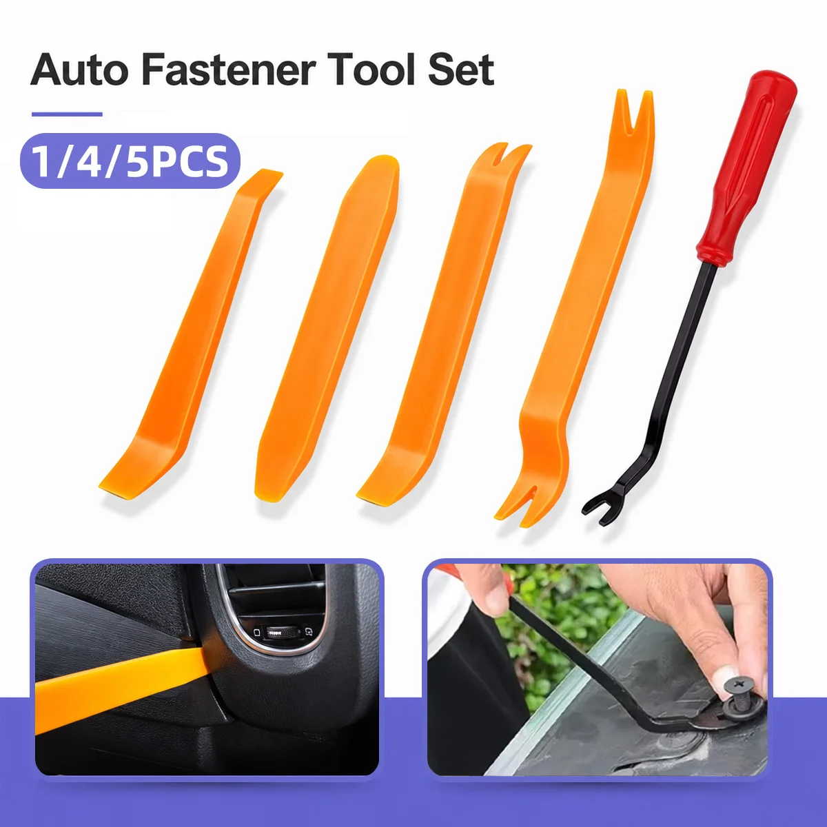 1/4/5PCS Plastic Pry Bar Tool Fastener Removal Tool Used For Safe Dismantling Dashboard Door Panels Of Cars And Motorcycles