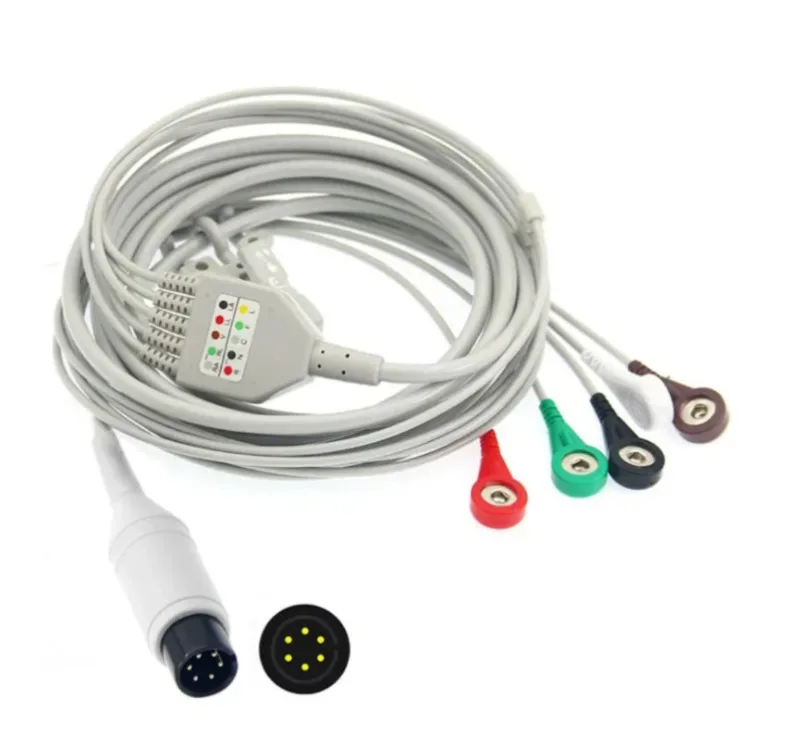 General 6Pin 5 lead One-piece ECG Cable for Patient Monitor