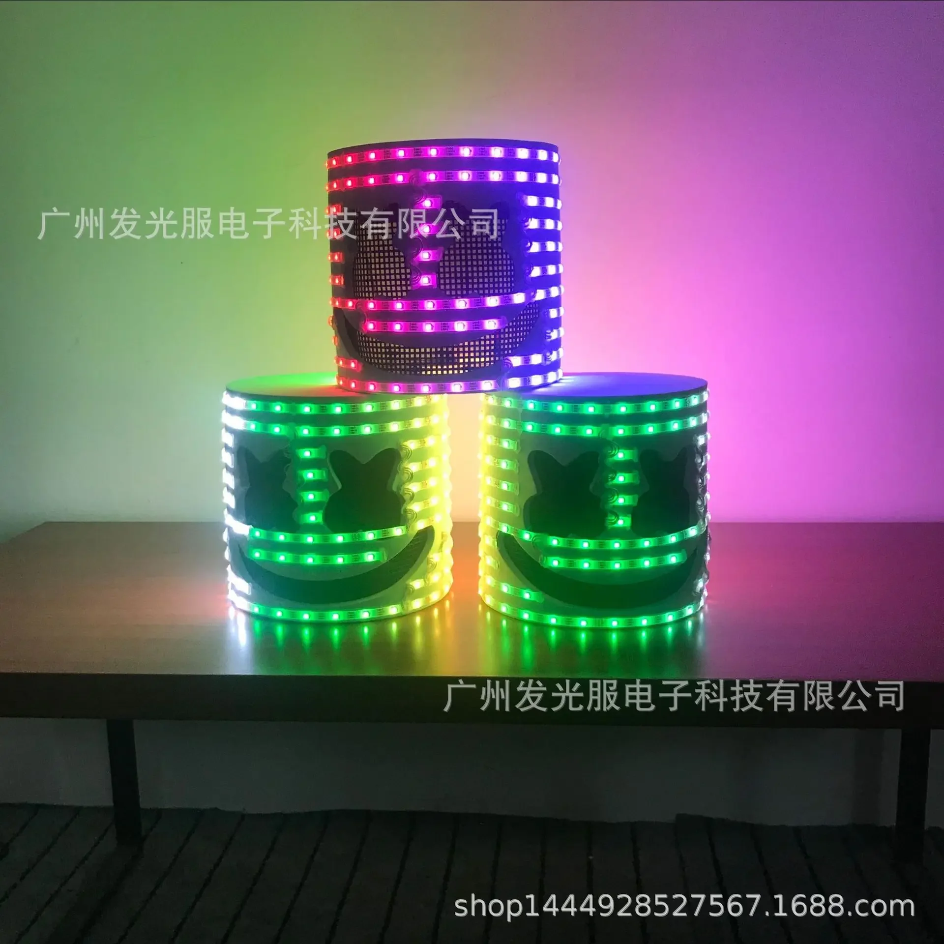 New LED luminous cotton candy headband, full-color performance props, music festival's top 100 DJ masks