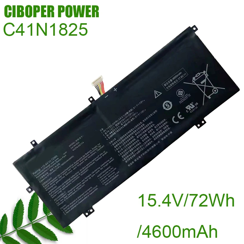 CP Laptop Battery C41N1825, 0B200-03250000 72Wh4600mAh For VivoBook 14 X403FA ADOL14F ADOL I403FA I403FA-2C ADOL13U/F 403FA-EB