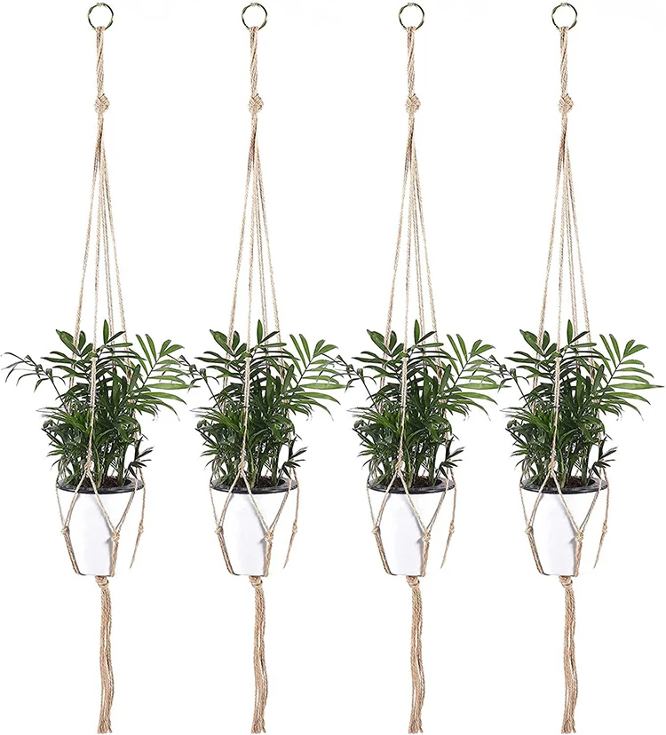 Hängender Blumentopf, Hängekorb, Vasen mit Haken, kreative Makramee-Pflanzgefäße zum Aufhängen von Blumentopfnissen – Detail 2