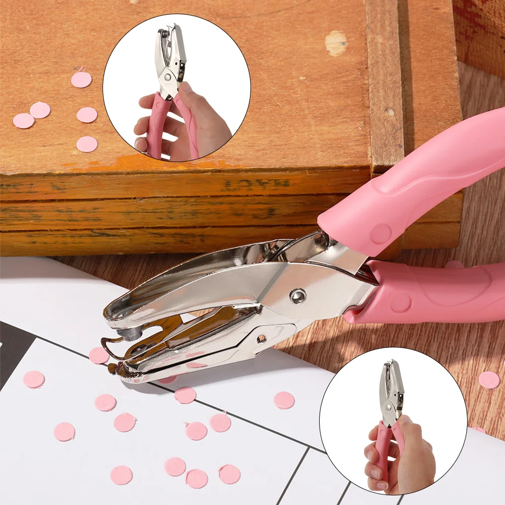 Handle Binding Stationery Heart Circle Shape Hand Tool Paper Cutter Single Hole Hole Punch