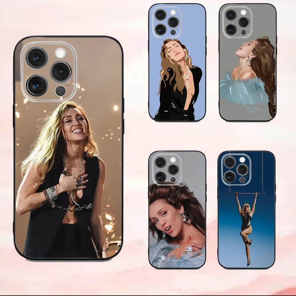 

M-Mileys Singer C-Cyrus Phone Case For iPhone16,se4,15,14,13,12,11,Pro,X,XS,Max,XR,Plus,Mini Soft Black Cover