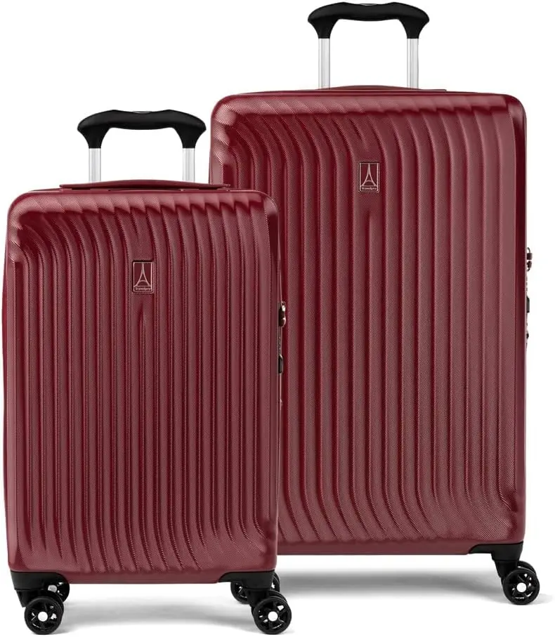 Maxlite Air Hardside Expandable Luggage, 8 Spinner Wheels, Lightweight Hard Shell Polycarbonate, Cabernet, 2-Piece Set (21/25)