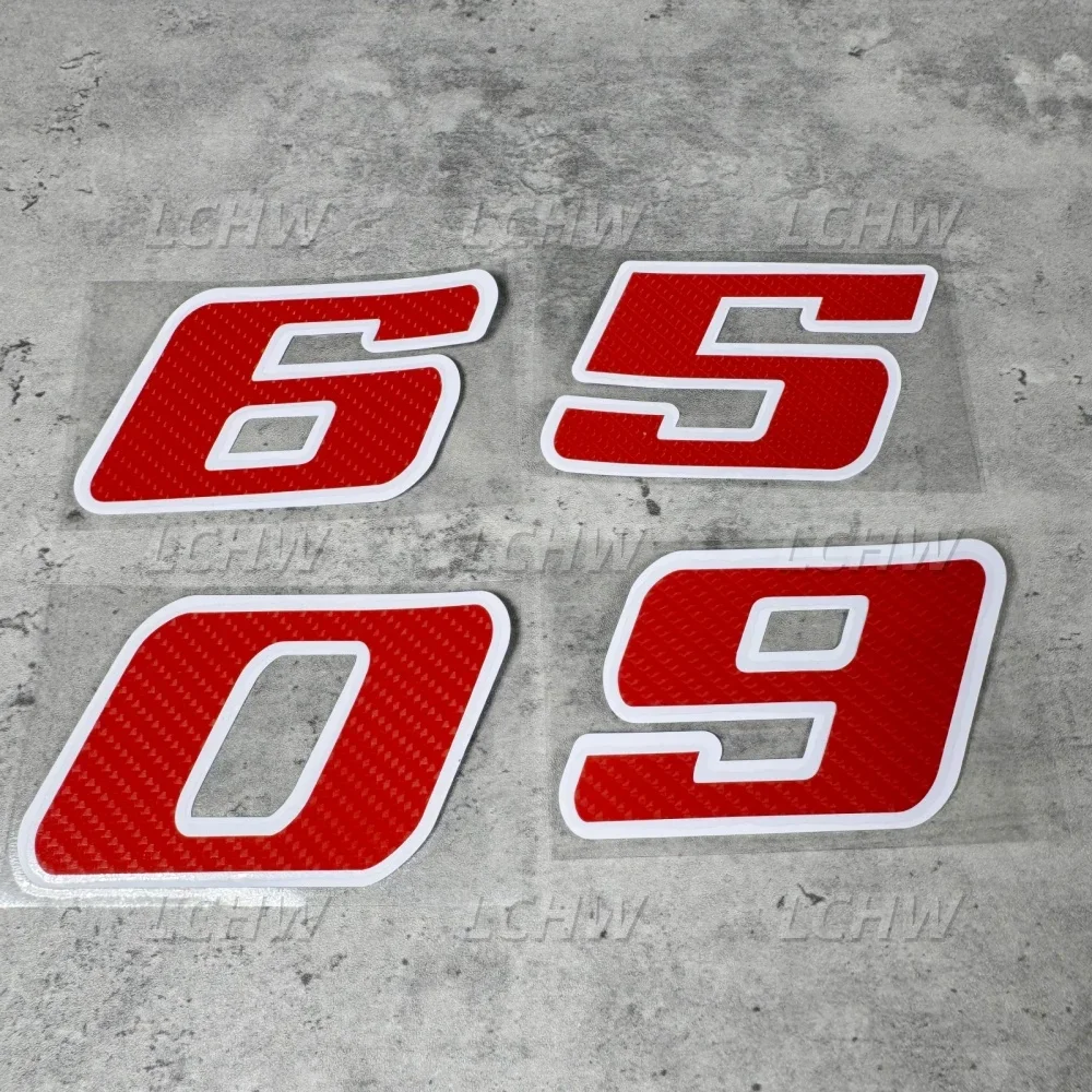 Red Racing Number Motorcycle Sticker Motocross Fairing Scooter Helmet Motor Fuel Tank Body Car Styling Decal Waterproof