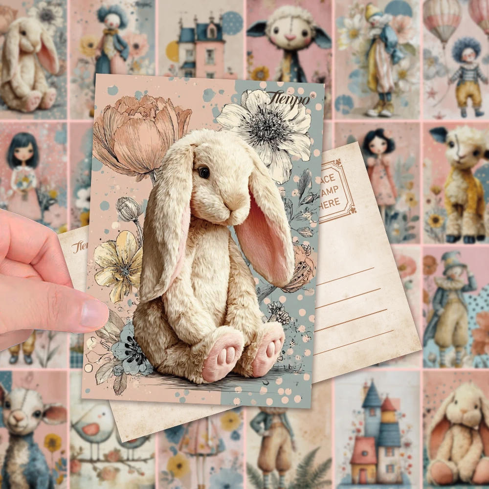 32 Stück Vintage Märchen süße Puppe Postkartenserie, bezaubernde Grußkarten, Wandaufkleber, Schlafzimmerdekoration, Retro-Postkarten