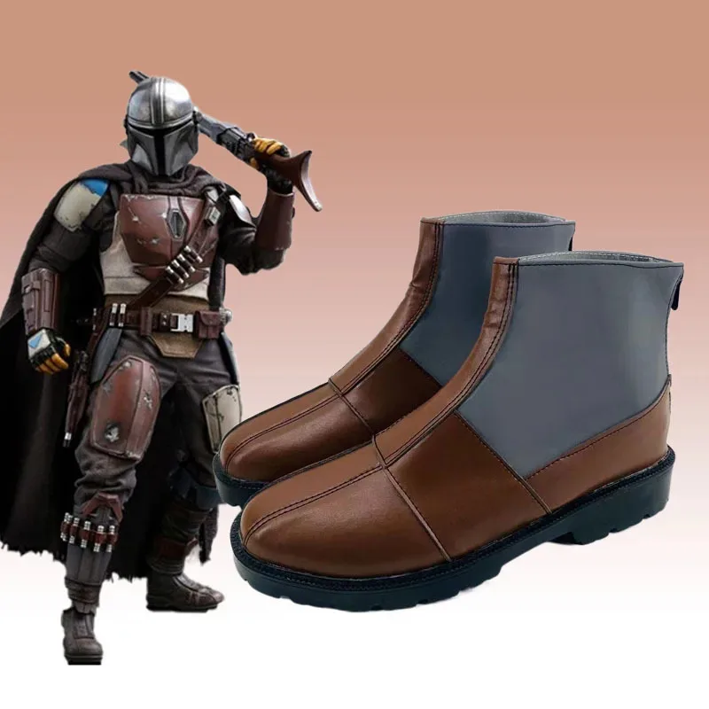 SW The Mandalorian أحذية كوسبلاي طول الكاحل أحذية الهالوين حفلة تنكرية كرنفال أداء فستان زي الحفلات الدعائم yi;4