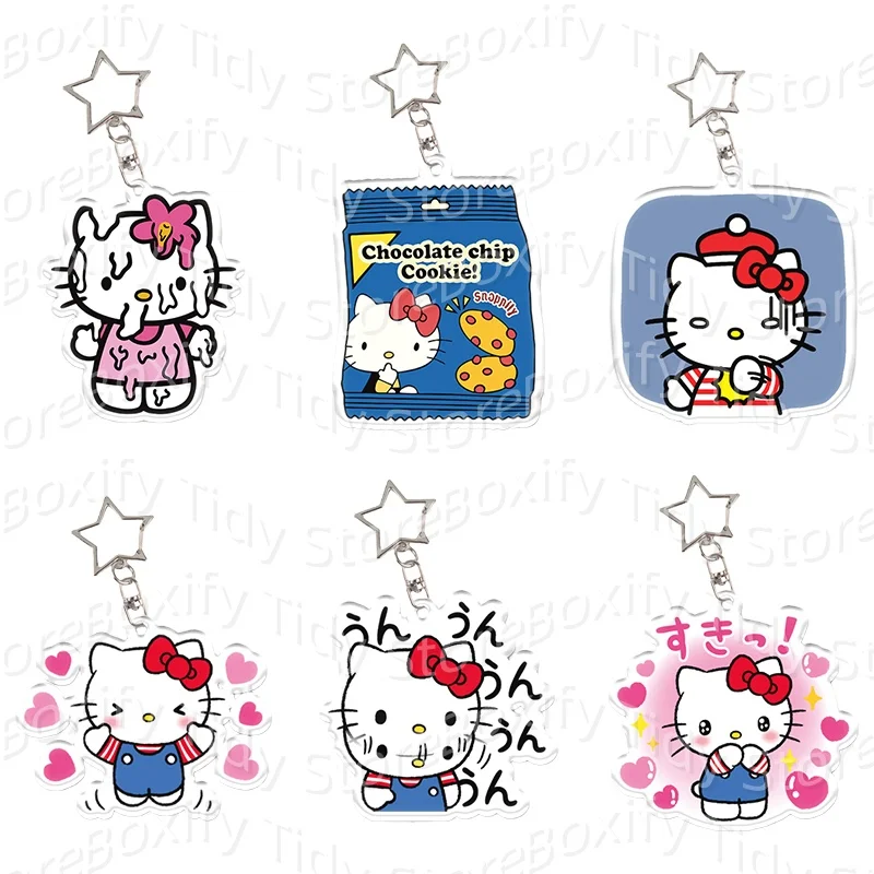 

Hello Kitty Cute Kawaii Acrylic Keychain Keyring Strap Figure Hanging Accessories Send Gifts To Friends Fashion Decor