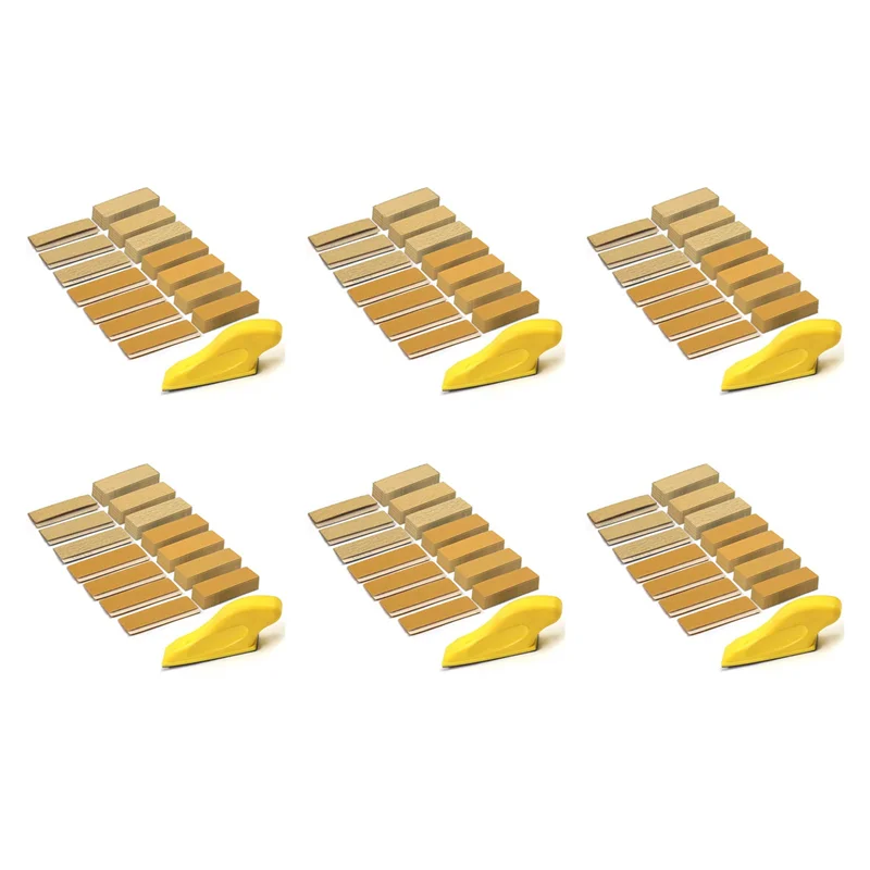 

ABPQ-420Pc Sander Paper Kit,3.5X1in Hand Sanding Block For Wet Dry Hook & Loop Alumina 80 To 600 Grit Sandpaper