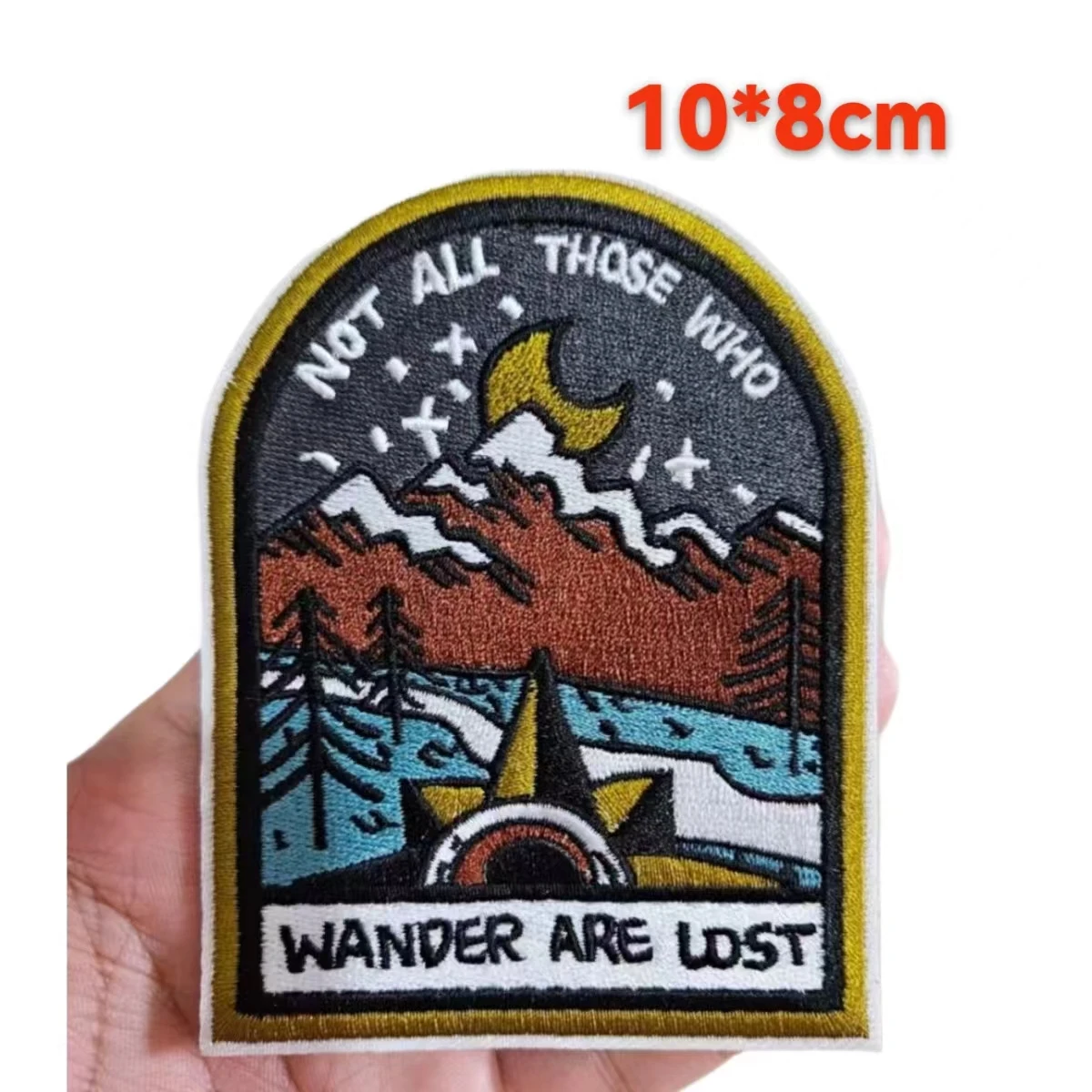 

Custom brand 3PCS/lot Not all Those Who Wander are Lost Iron on Sew On Embroidery Patches for Clothing Hat Badge Jacket Sticker