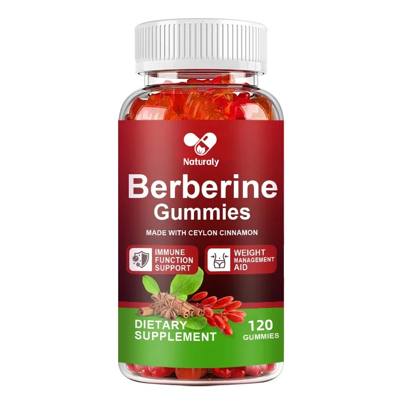 Berberine Gummies with Ceylon Cinnamon Maximum Strength, Glucose, Cardiac Immune Support Supplements 60pcs